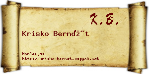 Krisko Bernát névjegykártya